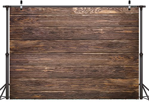 LYWYGG 8x6FT Dünnes Vinyl Braun Holz Hintergrund für Fotografen Retro Holz Wand Hintergrund Baumwolltuch Nahtlose für Party Fotografie Studio Requisiten CP-19-0806