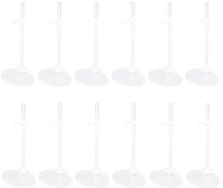 Artibetter 12 Stücke Kunststoff Puppenständer Klar Puppen Mini Display Halter Taille Unterstützung Rackfor Schaufensterpuppen Puppen Zubehör (Weiß)