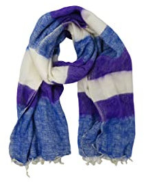 Mino Yakschal, echte Handarbeit aus Nepal (Blau-Lila-Weiss)