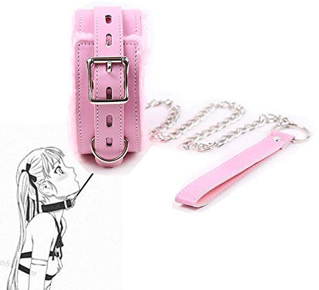 Collier Ras du Cou en Cuir Rose pour Femmes à la Mode