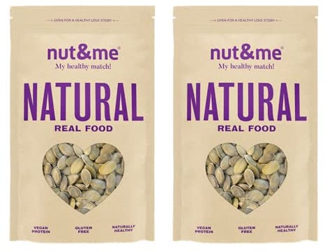Semillas de calabaza peladas 600 gr nut&me | Pipas de calabaza | Keto | Naturales y sin sal | Low carb | Sin gluten | Pack 2 x 300 gr