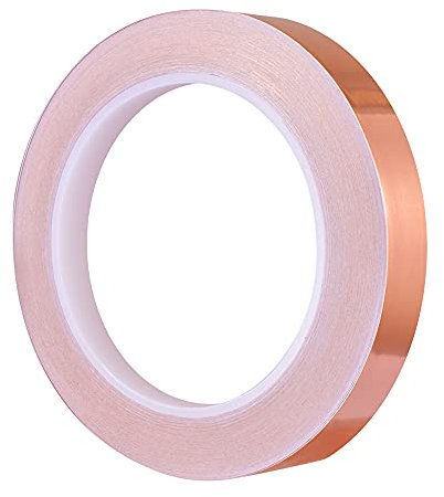 Zalava Kupferband EMI Kapton Tape EMI-Abschirmung Kupferfolie Klebeband Selbstklebend 25M x 30mm, 25M x 50mm, 20M x 70mm Schneckenband Schneckenschutz (10mmX25M)