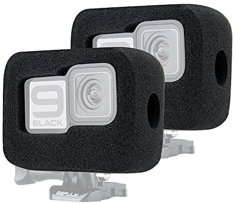 GEPULY 2-Pack Windslayer Cover Wind Muff for GoPro Hero 9 10 11 12 13 Black Wind Noise Reduction Housing Frame Case