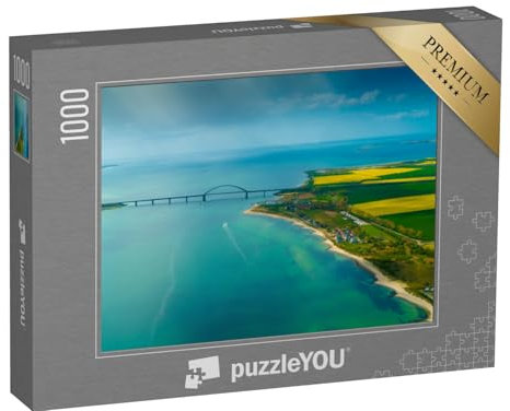 puzzleYOU: Puzzle 1000 Teile „Luftbildaufnahme der Insel Fehmarn und Fehmarnsundbrücke“ – aus der Puzzle-Kollektion Fehmarn