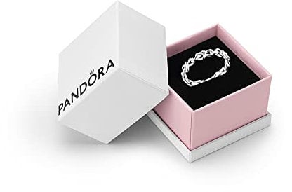 Pandora Moments Women's Sterling Silver Knotted Hearts Ring, Size 52, With Gift Box