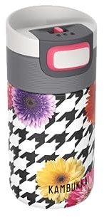 KAMBUKKA Gourde Isotherme (300ml) - Thermos Etanche: Technologie Snapclean® - Idéal pour Boissons Chaudes et Froides - Fond Antidérapant - Acier Inoxydable - Modèle ETNA Floral Patchwork