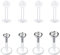 Rajnard 16G 6mm Tragus Helix Piercing Ohrringe Ohrstecker Clear Lippenpiercing Labret Stud Flexible Acryl Piercing Retainers Unsichtbar für Schule Arbeit