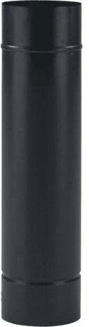 La zappa Tubo in lamiera di acciaio smaltato porcellanato da interno per stufa a legna (Ø130 mm/100 cm, Nero)