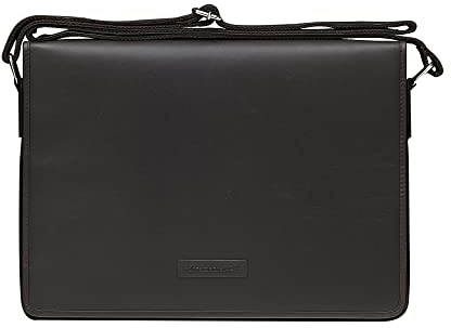 dbramante1928 - Marselisborg Laptop Bag - Made From Handcrafted Full Grain Sustainable Leather - Fits 14 inch Laptop/Macbook - Messenger Bag with Shoulder Strap - Black (2nd Gen)