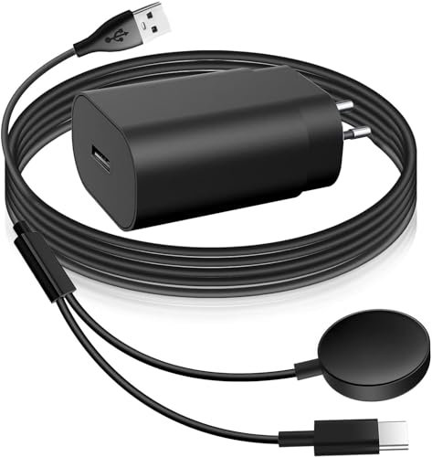 Compatible avec Samsung Galaxy Watch 6/6 Classic/5 Pro/5/4 /4 Classic /3/Active 2/Active Chargeur, câble de Charge pour Samsung Galaxy s22/21/20 /10 note20/10/9/8 avec Adaptateur - 1.2Meter