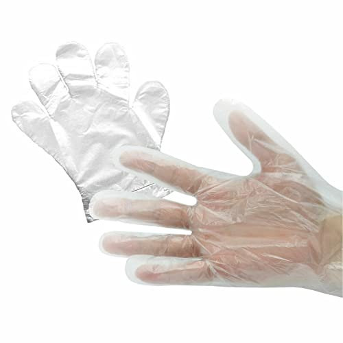 JKG® 100 Einweghandschuhe – Lebensmittelechte Einweg-Kochhandschuhe,XL Medium Large Kunststoff Einweghandschuhe für Lebensmittelzubereitung, Polyethylen-Arbeitshandschuhe,Einweg-Reinigungshandschuhe
