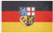 MUWO Flagge 16 deutsche Bundesländer + Mallorca 90 x 150 cm, doppelseitige Gartenflagge, wetterbeständige Fanflagge, Polyester Länderflagge Deutschland, mit Metallösen. (Saarland)