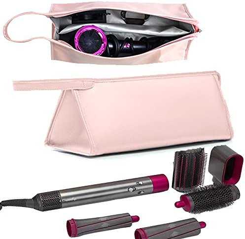 DXIA Waterproof Hairdryer Dryer Storage Bag, Hairdryer PU Leather Case Portable Travel Sleeve Bag, Organizer Portable Dustproof Storage Bag Travel Case, for Dyson Supersonic Hair Dryer (Pink)