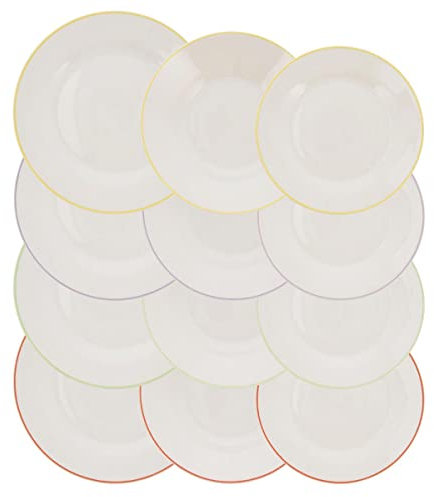 Quid Parchis Vajilla Porcelana 12 Piezas - 4 Personas