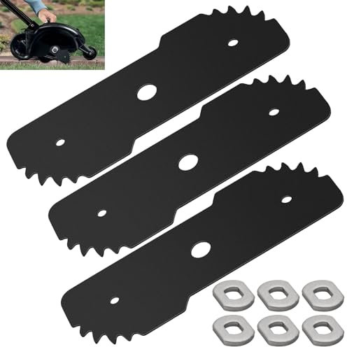DECKMAN EB-007 Edge Hog Heavy-Duty Edger Replacement Blade Compatible with Black Decker Heavy Edge Hog for 2-in-1 Landscape Trencher LE750, LE710, LE760, LE760FF - with of Wear Indicators (3-Set)