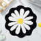 Carmoion Joli tapis de bain à fleurs roses, tapis antidérapant et doux, lavable en machine, pour chambre à coucher, cuisine, salle de bains, toilettes, 65,6 x 65,6 cm (noir)