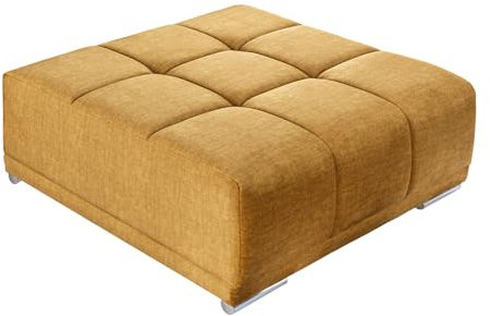 riess-ambiente.de Extravaganter Hocker ELEGANCIA 110cm senfgelb Samt mit Ziersteppung | Beistellhocker oder Fußbank