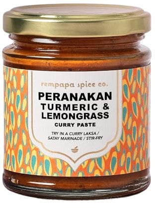 Rempapa Peranakan Turmeric & Lemongrass Curry Paste | BBQ Satay Marinade | Vegan Laksa Base | Stir-fry Paste | 180g