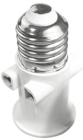 Jiakalamo E27 Eu LED Lampenfassung Steckdose, E27 Split Flamme Lampe Sockel Adapter, Passend Für Ac 100v 240v 4a Lampe Sockel Lampen, Feuer Und Hitze Beständig(Weiß)