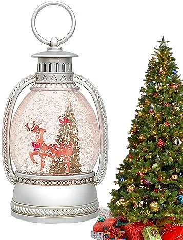 Goowafur Weihnachtsschneekugel | Schneekugeln Schneemann Weihnachtsdekorationen - Laternen mit integriertem Leuchtdesign mit blinkendem Schnee, langlebige Laterne für dekorative Geschenke