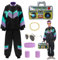 Gobesty 80er Jahre Verkleidung Herren Damen 80er Jahre Disco Outfit 80er 90er Jahre Muschelanzug Kostüm Faschingskostüme mit Brille Stirnband Armbänder Hip Hop Rapper 80er Jahre Trainingsanzug