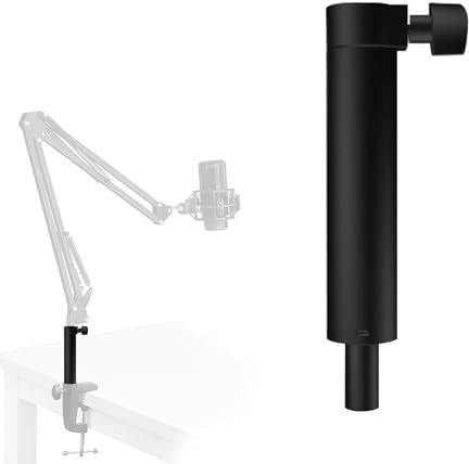 Microphone Boom Arm Extension Tube, Aluminum Alloy Mic Stand Extension Riser Desk Mount Mic Arm Extension Rod for Microphone Suspension Boom Scissor Arm Stand Holder