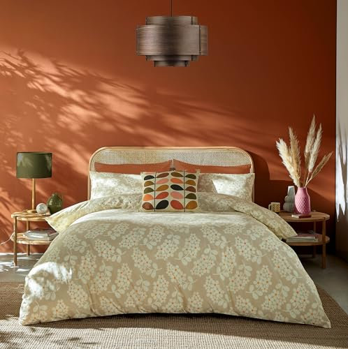Orla Kiely Bettwäsche-Set, Glyzinie, Taupe, 100 % Baumwolle (Doppelbettbezug-Set: 200 x 200 cm)