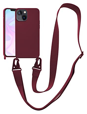 VooDirop Compatible with iPhone 8 Plus Case, iPhone 7 Plus /6 Plus /6S Plus Case with Lanyard Crossbody iPhone Case with Strap Adjustable Silicone Phone Cover for iPhone Plum
