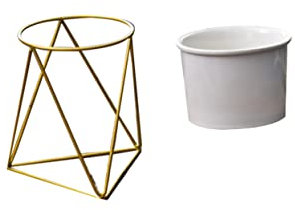 INOOMP Satz Blumentopfständer pflanzenständer hängekorb pflanzentopfe blumenübertöpfe Mini-Blumentöpfe Pflanzentopfständer Pflanzgefäß aus Keramik Blumentopfregal nordisch Kombination