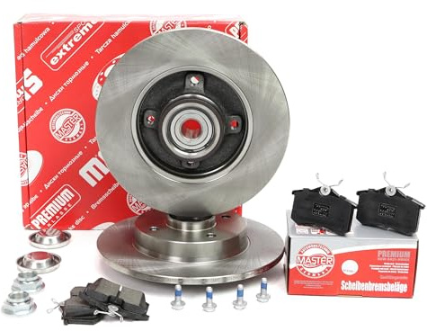 MASTER-SPORT Bremsenset Hinten Ø249mm - Bremsscheiben und Beläge Kompatibel mit PEUGEOT 307 CC 3B 307 3A/C 307 SW 3H 307 Break 3E, CITROËN C4 I LC