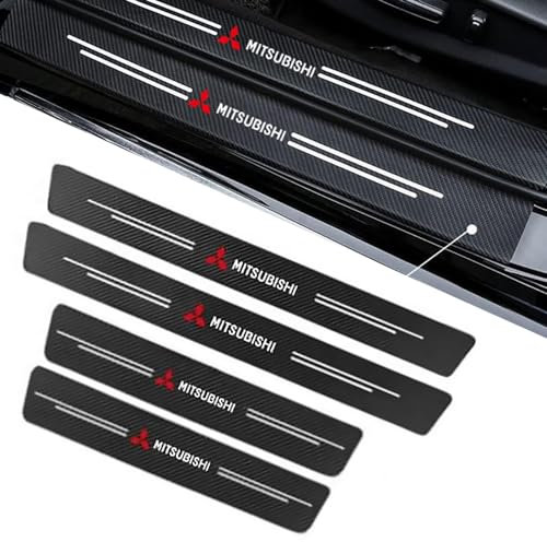 4Stück Auto Einstiegsleisten Schutz für Mitsubishi Space Star 2023 2022 2021 2020 2019,Auto Türschweller Schutz,Kohlefaser Auto Einstiegsleisten Aufkleber,Autotür Zubehör Zierleisten,B