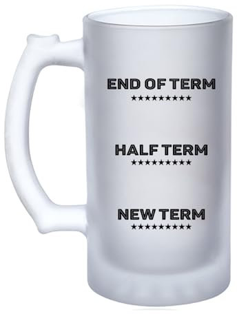 Getagift Teacher Gift, End of Term, Half Term, New Term, Teacher Beer Glass, 16oz Frosted, Tankard, Stein, Pint Beer Glass/Mug.