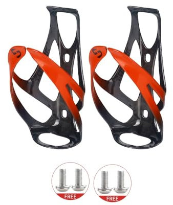 Porte Gourde Velo 2 pièces Porte-bidon de vélo Universel Route VTT Porte-gobelet d'eau équipement d'équitation en Plein air Porte-Bouteille de vélo Porte Bidon Velo(Color:Orange-2PCS)