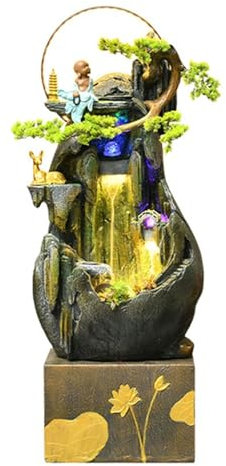 Floor Water Fountain Circulating Water Fish Pond Fountain Decoration Living Room Feng Shui Ball Courtyard Garden Landscaping Outdoor Water Fountain(Large-A)