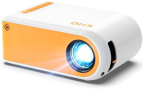 KHQ Update Mini Projector, HD 1080P Supported Portable Projector, Movie Projectors for Outdoor Indoor Home Theater, Compatible with Android iOS Windows Devices Tablet TV Box PS5 Roku HDMI etc