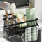 MainPi Kitchen Sink Caddy Organiser With Self-Drain Tray, Sponge Holder, Towel Hanger, Brush Holder and Washing up Tidy