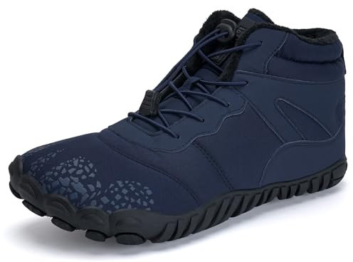 IceUnicorn Barefoot Shoes Women's Winter Barefoot Shoes Men's Trekking Hiking Shoes Wide Toe Box Minimalist, Winter Navy, 10 UK