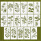Giantree 17 Pcs Große Blume Rebe Schablonen für Malerei auf Holz, Wiederverwendbare Blätter Blumen DIY Handwerk Florale Vorlagen für Zaun, Hof, Wand, Home Decorations