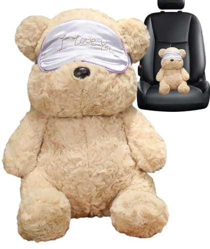Braunbär-Plüschtier,Bär-Plüschtier - Soft Bear Wear Maskenspielzeug - Entzückende Tierplüschtiere, entzückend tragende Maskenbärenpuppe, simulierte Plüschtierbärenpuppe, 13,78 Zoll für Weihnachten