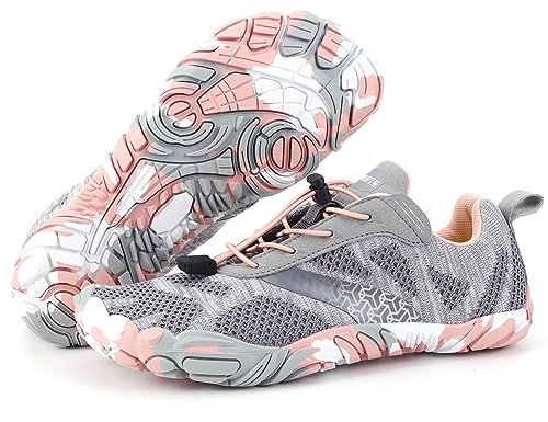 RUYI Barfußschuhe Herren Damen Barfussschuhe, Leichte Weich Traillaufschuhe Zehenschuhe, rutschfest Fitnessschuhe Atmungsaktiv Sportschuhe mit Breiter Zehenbox