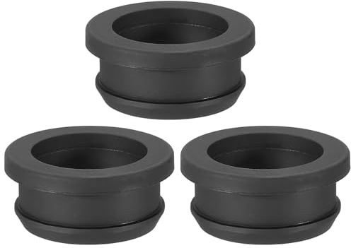 PATIKIL Passe Cable Bureau pour 30mm Diamètre du Trou, 25mm ID Passe Fil Caoutchouc 3Pcs pour Œillet de Câblage, Pare-Feu Automobile, Bouchons de Protection Des Câbles, Noir