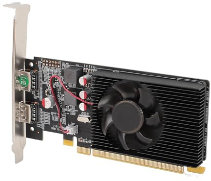 Yanmis HD 6570 2G-Grafikkarte, DDR3-Videospeicher mit 533 MHz, Einzellüfter-64-Bit-PCI-Express-2.0-x-16-Computergrafikkarte, für ITX-Gehäuse, 64-Bit-Computergrafikkarte
