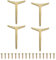 sourcing map Lot de 4 pieds de meubles triangulaires en métal de 25,4 cm pour canapé, commode, lit, armoire, canapé (doré brossé)