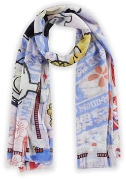 CODELLO Damen Peanuts™ Schal aus Organic Cotton mit Sushi-Ornamenten