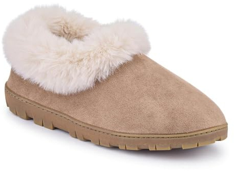 Pavers Memory Foam Slippers - Taupe Size 8