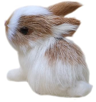 Sghtil Realistisches Kaninchen, Miniaturen aus Plüsch, realistische Figuren | kleines Plüschtier Simulation, für Ostern, Babyparty, Feengarten, Büro, Nachttisch, Kamin, Möbel