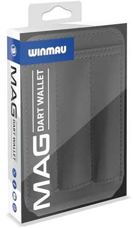 WINMAU Mag Dart Wallet – Magnetische Aufbewahrung & Dartpfeilhalter mit Handyhalterung, kompakter Halter für 1 Satz Darts und 2 Sätze Flights, erhältlich in Schwarz, ideales Zubehör