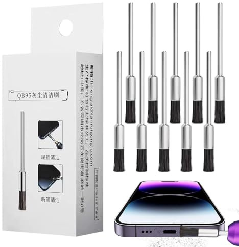 Phone Port Cleaner - No Damage Precision Cleaning Repair Tool Kit, 10-Piece Circuit IC Dust Brush Set, Anti-Static Cleaning Kit for Speaker Keyboard Headphone Laptop Tablet Earbud Motherboard