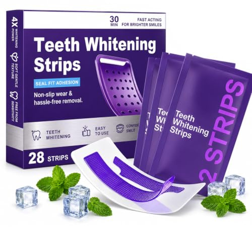 28 Pièces (14 Paires) Bandes Blanchiment Dentaire Violet | Blanchiment Dentaire avec Bandes Fines, Faciles à Utiliser, Aident à Éliminer les Taches Superficielles, Pour Maison