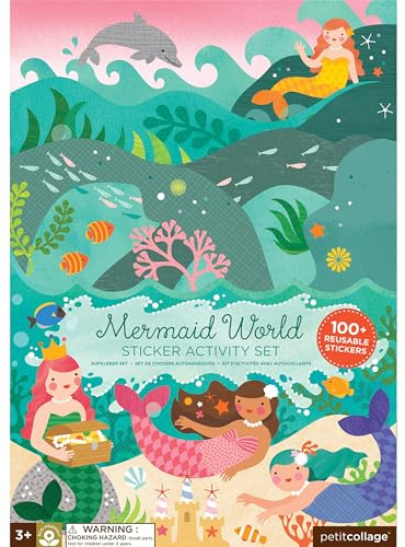 Petit Collage PTC122 Mermaid World Sticker Activity Set, Multi Coloured
